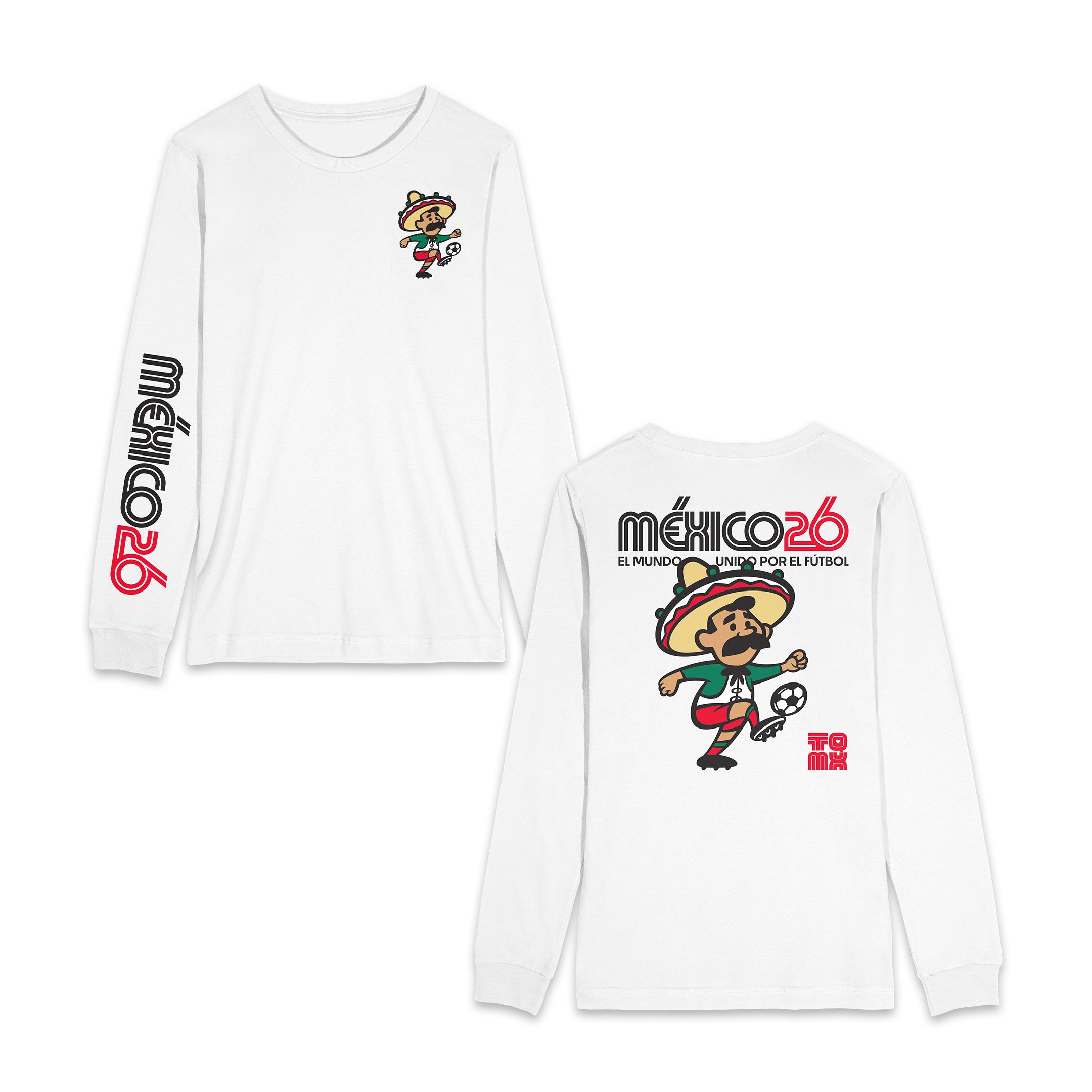 Playera blanca manga larga Mundial